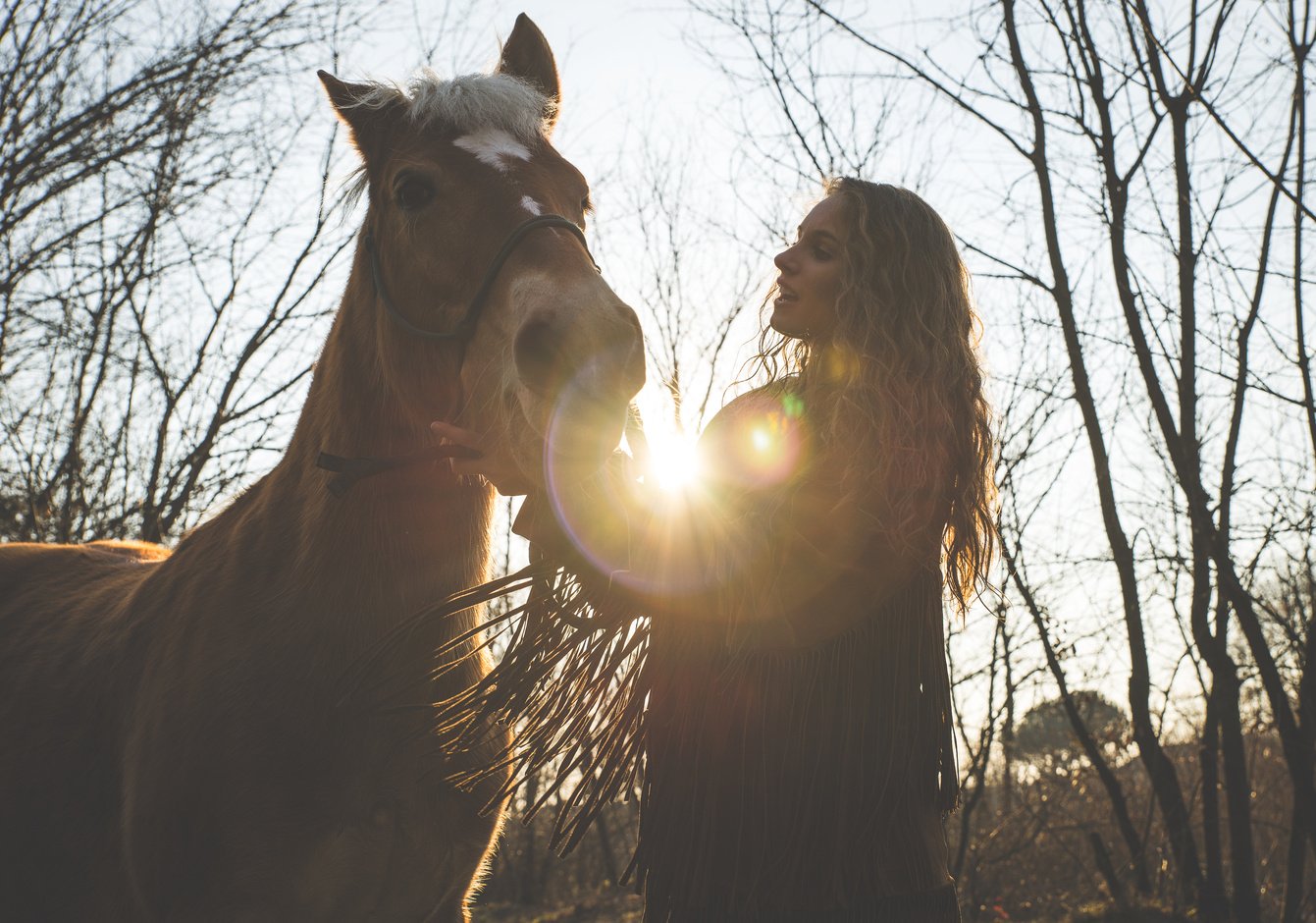 Woman Posing with Her Horse